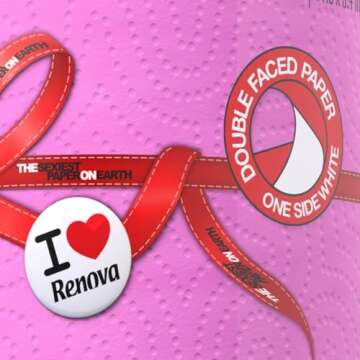 Renova Pink Paper Towel Jumbo Roll 2 Ply 120 Highly Absorbent Sheets