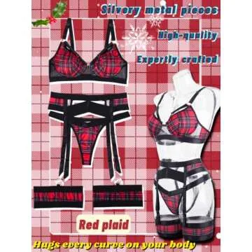 Kaei&Shi Sexy Garter Belt Thong Lingerie Set for Women