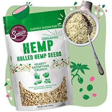 Suncore Foods Organic Hemp Seeds 8oz Non-GMO Gluten-Free