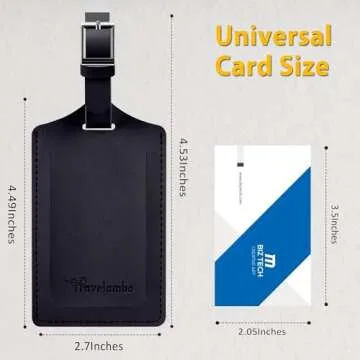 Travelambo 8 Pack Luggage Tags Faux Leather for Suitcases Travel Bag Labels with Protection Cover ID...
