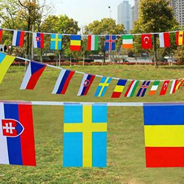 World Cup 2022 International Flags Country Flags, 100 Countries Flags Banner, 82 Ft 8.2” x 5.5” String Flags Hanging Flags for World Cup PartySports Clubs Celebration