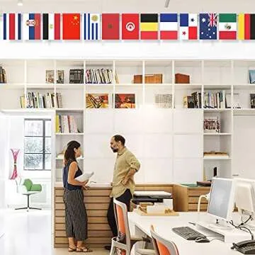 World Cup 2022 International Flags Country Flags, 100 Countries Flags Banner, 82 Ft 8.2” x 5.5” String Flags Hanging Flags for World Cup PartySports Clubs Celebration