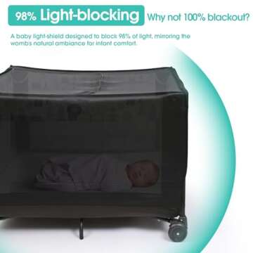 BROLEX Pack N Play Blackout Cover: Stretch Breathable Baby Playard Canopy Tent Black