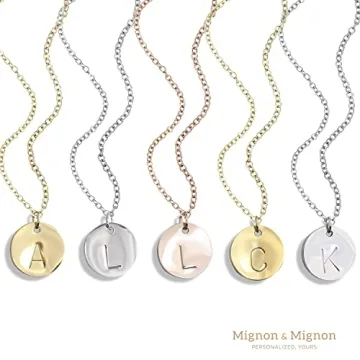 Initial Disc Necklace, Personalized Rose Gold, Silver Jewelry for Women, Best Friend, Bridesmaid Gift, Custom Charm Pendant – CN