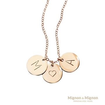 Initial Disc Necklace, Personalized Rose Gold, Silver Jewelry for Women, Best Friend, Bridesmaid Gift, Custom Charm Pendant – CN