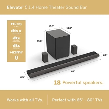 Vizio P514A-H6 Elevate Sound Bar with Subwoofer