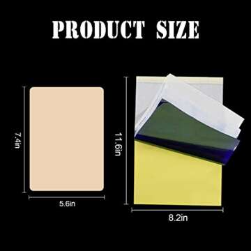 Tattoo Practice Skins with Transfer Paper - 35Pcs Tattoo Fake Skin and Stencil Paper Kit Includes 25Pcs Tattoo Paper and 10Pcs Double Sided Tattoo Skin Practice