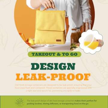 Glotoch 48 Pack (Mixed) 8 oz. and 16 oz. Plastic Containers with Lids, Leak Proof Deli Containers, Meal Prep Soup Containers, BPA Free, Reusable, Freezer Dishwasher Microwave Safe, Mixed sizes