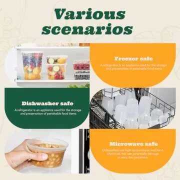 Glotoch 48 Pack (Mixed) 8 oz. and 16 oz. Plastic Containers with Lids, Leak Proof Deli Containers, Meal Prep Soup Containers, BPA Free, Reusable, Freezer Dishwasher Microwave Safe, Mixed sizes