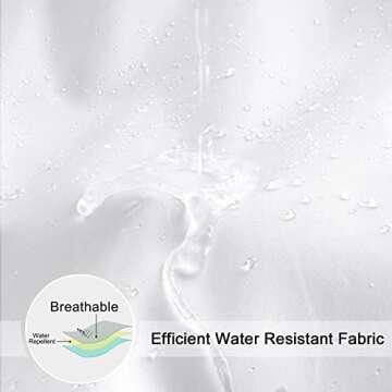 EurCross Extra Long Shower Curtain Liner 72 x 86 inch - White Fabric Shower Curtains for Spa Hotel B...