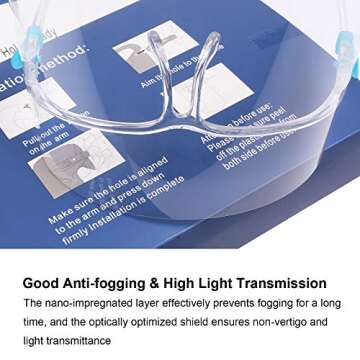 salipt Anti-fog Face Shields - 6 Frames & 12 Shields Set