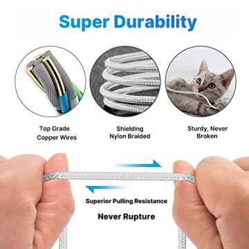 iPhone Charger [Apple MFi Certified] 2Pack 10FT Long Lightning Cable Fast Charging Nylon Braided USB Cable iPhone Charger Cord Compatible with iPhone 14 13 12 11 Pro Max XR XS X 8 7 6 Plus SE, iPad