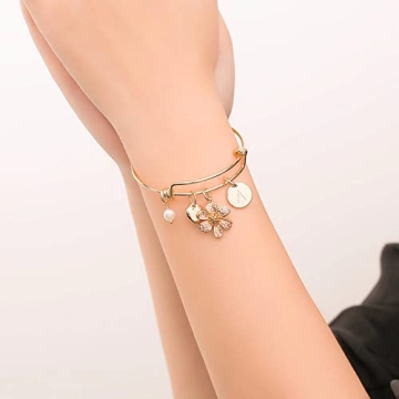IEFLIFE Gold Plated Charm Bracelet for Flower Girls