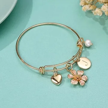IEFLIFE Gold Plated Charm Bracelet for Flower Girls