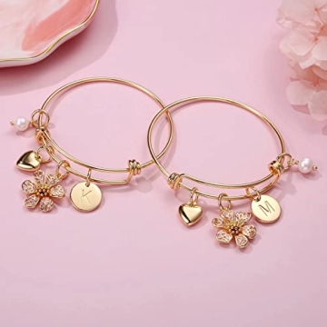 IEFLIFE Gold Plated Charm Bracelet for Flower Girls