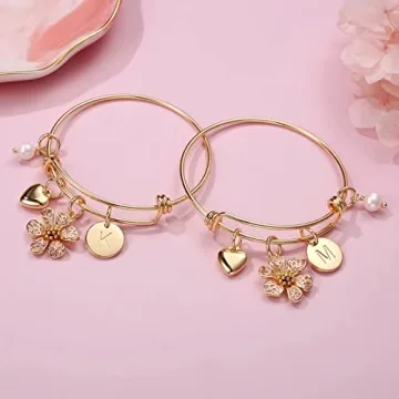 IEFLIFE Gold Plated Charm Bracelet for Flower Girls