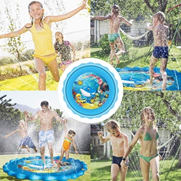 Mademax 79" Splash Pad - Best Summer Water Toy for Kids