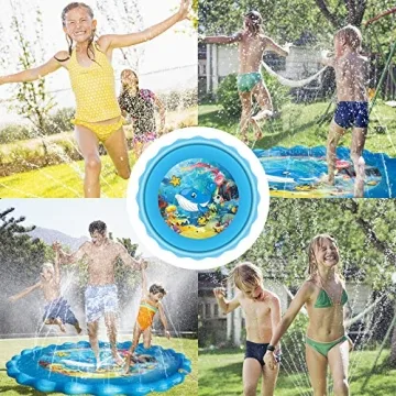Mademax 79" Splash Pad - Best Summer Water Toy for Kids