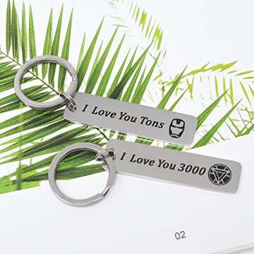 Fifwumang 2PCS Couples Keychain Gifts I Love You 3000 for Husband Wife Boyfriend Girlfriend Birthday Anniversary Key chain Gift