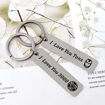 Fifwumang 2PCS Couples Keychain Gifts I Love You 3000 for Husband Wife Boyfriend Girlfriend Birthday Anniversary Key chain Gift