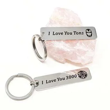 Fifwumang 2PCS Couples Keychain Gifts I Love You 3000 for Husband Wife Boyfriend Girlfriend Birthday Anniversary Key chain Gift