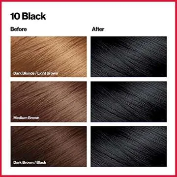 Revlon Permanent Hair Color, Permanent Hair Dye, Colorsilk with 100% Gray Coverage, Ammonia-Free, Keratin and Amino Acids, 10 Black, 4.4 Oz (Pack of 3)