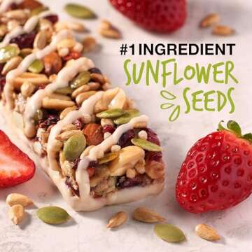 KIND Snack Bar Strawberry Sunflower Seeds | 5g Protein, Gluten Free