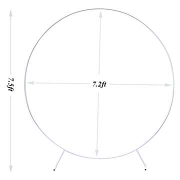 PILIN 7.5ft(2.2M) White Round Balloon Arch for Wedding Decorations, Birthday Party Decoration, for G...