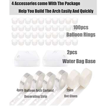 PILIN 7.5ft(2.2M) White Round Balloon Arch for Wedding Decorations, Birthday Party Decoration, for Garden, Yard, Wedding, Bridal, Indoor Outdoor Party Decoration