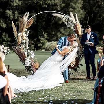 PILIN 7.5ft(2.2M) White Round Balloon Arch for Wedding Decorations, Birthday Party Decoration, for Garden, Yard, Wedding, Bridal, Indoor Outdoor Party Decoration