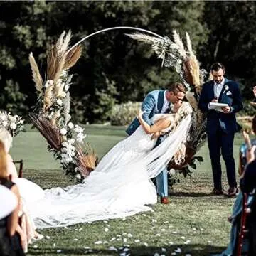 PILIN 7.5ft(2.2M) White Round Balloon Arch for Wedding Decorations, Birthday Party Decoration, for Garden, Yard, Wedding, Bridal, Indoor Outdoor Party Decoration