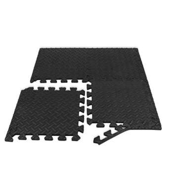 9HORN Exercise Mat/Protective Flooring Mats with EVA Foam Interlocking Tiles and Edge Pieces Suitable for Gym Equipment, Yoga, Surface Protection (White, 12 Tiles (~12sqf))