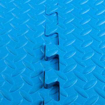 9HORN Exercise Mat/Protective Flooring Mats with EVA Foam Interlocking Tiles and Edge Pieces Suitable for Gym Equipment, Yoga, Surface Protection (White, 12 Tiles (~12sqf))