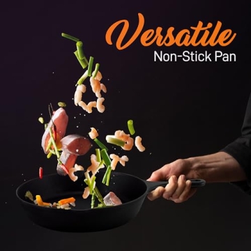 NutriChef Cast Iron Skillet Set - 3 Pre-Seasoned Pans