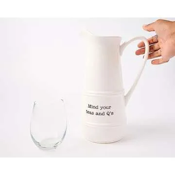 Mud Pie Iced Tea Pitcher and Spoon Set for Entertaining