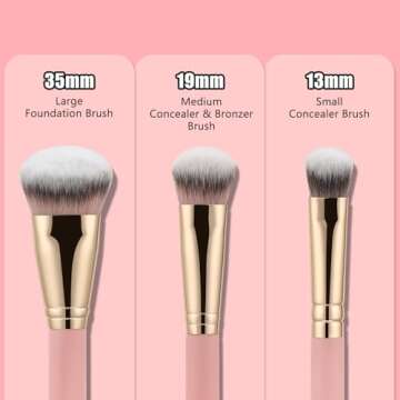 TEOYALL Flat Angled Brushes for Flawless Makeup Application