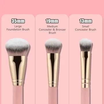 TEOYALL Flat Angled Brushes for Flawless Makeup Application