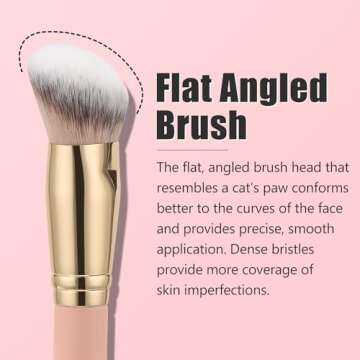 TEOYALL Flat Angled Brushes for Flawless Makeup Application