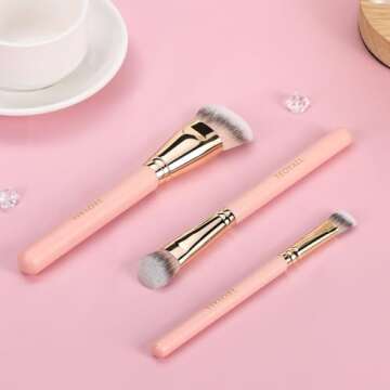 TEOYALL Flat Angled Brushes for Flawless Makeup Application