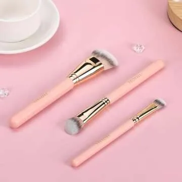 TEOYALL Flat Angled Brushes for Flawless Makeup Application