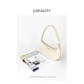 Amazing Song Crescent Crossbody Bag for Womens, Designer Hobo Shoulder Faux Togo Leather Adjustable Strap, Half Moon Bag