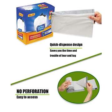 Besli 10 Gallon Drawstring Trash Bag Garbage Bag Trash Can Liner,0.9 Mil,90 Counts