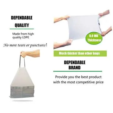 Besli 10 Gallon Drawstring Trash Bag Garbage Bag Trash Can Liner,0.9 Mil,90 Counts