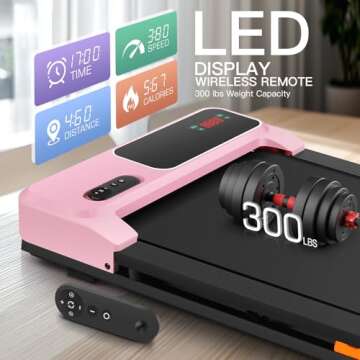 Treadmills for Home,Under Desk Walking Pad Treadmill,2-in-1 Running,Walking & Jogging Portable Runni...