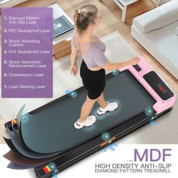 Treadmills for Home,Under Desk Walking Pad Treadmill,2-in-1 Running,Walking & Jogging Portable Running Machine with Remote Control,No Assembly Required,2024 Upgrade