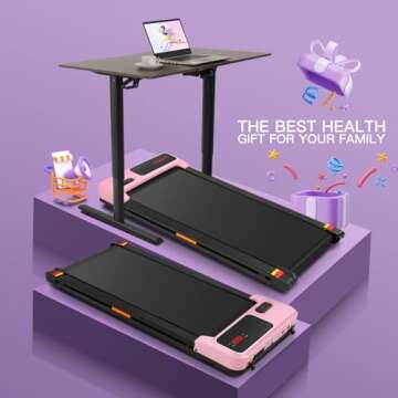 Treadmills for Home,Under Desk Walking Pad Treadmill,2-in-1 Running,Walking & Jogging Portable Running Machine with Remote Control,No Assembly Required,2024 Upgrade