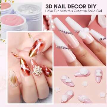 Makartt Solid Builder Nail Gel,15ML 4 in 1 Nail Extension Gel UV Nail Glue for Acrylic Nails Soft Gel Nails Rhinestones Gel 3D Nail Sculpture Gel Hard Gel for Nails UV/LED Nail Lamp Required White