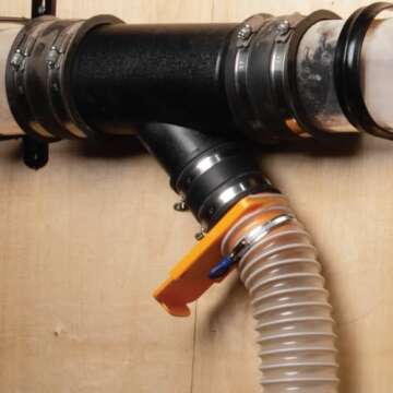 POWERTEC 70149-P4 4 Inch Dust Control Flex Cuff with Steel Hose Clamps, Hose Connector Rubber Cuff C...