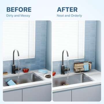 Sponge Holder,Multifunctional Sponge Holders with Two Installation Methods Kitchen Sink Organizer, Rustproof Stainless Steel Sponge Holder for Place Brush Holder,Sponge Scourer and Dish Brush