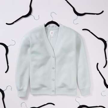 Amazon Basics Slim, Velvet, Non-Slip Shirt Clothes Hangers, Pack of 100, Black